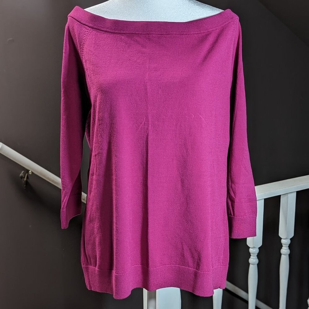Ann Taylor Off the shoulder sweater, NWT, Magenta, Size XL